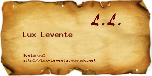 Lux Levente névjegykártya