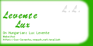 levente lux business card